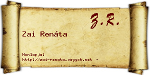 Zai Renáta névjegykártya